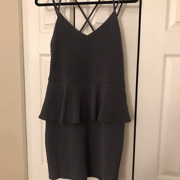 Charlotte Russe Dresses & Skirts - Grey Strappy Peplum Dress